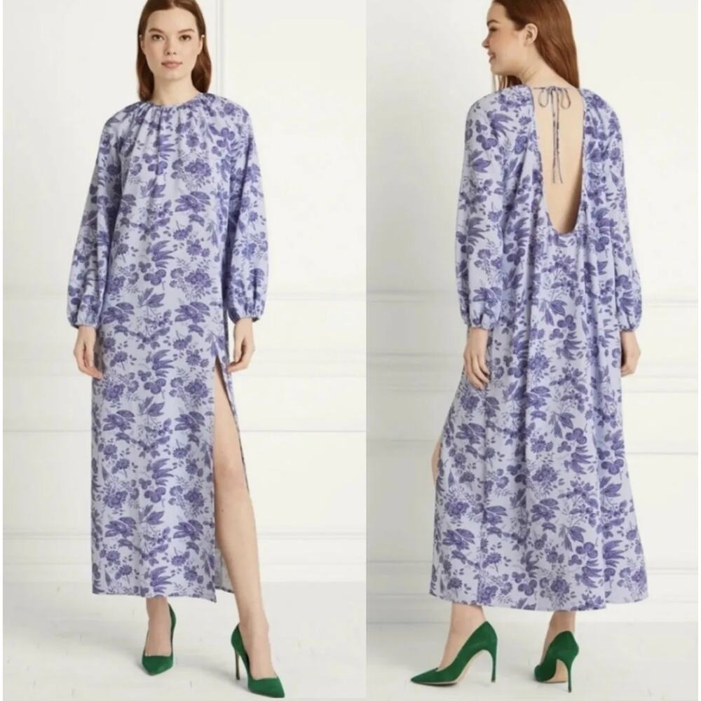 Hill House The Simone‎ Dress Lilac Tonal Floral Purple Size M NWT